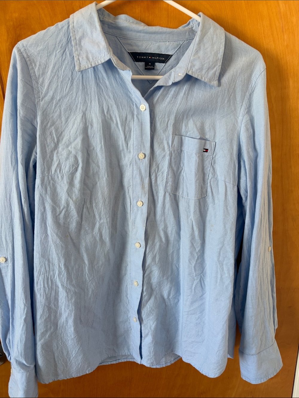 Tommy Hilfiger Pale Blue Women’s  Long-Sleeve Button Shirt